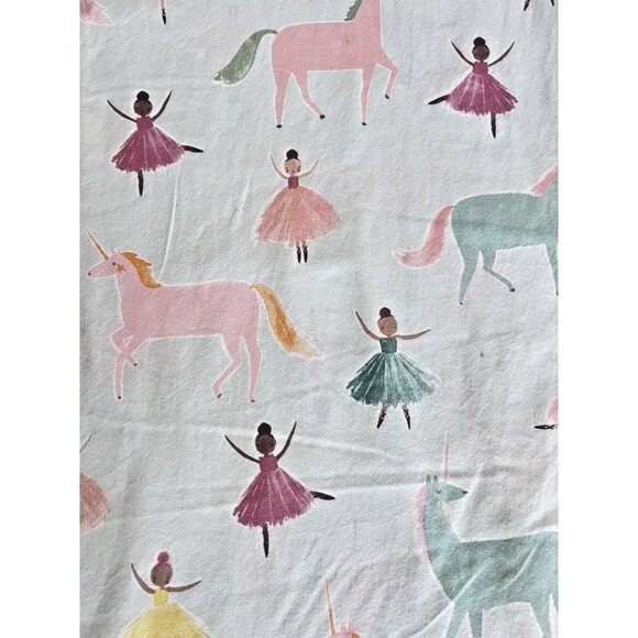 Pottery Barn Kids Twin Duvet Windsor Unicorn BALLERINA Dancers 100% Cotton CUTE